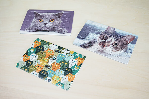 UVプリンターで印刷した猫のパズルの画像
