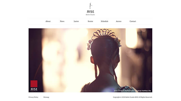 バレエスタジオRISEのホームページのサムネイル画像