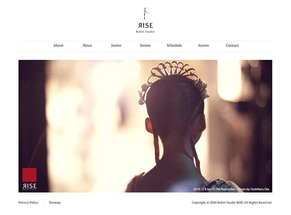 バレエスタジオ RISEホームページのイメージ画像